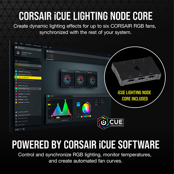 Corsair iCUE SP140 RGB Elite Cabinet Fan With Lighting Node Core (Dual Pack)